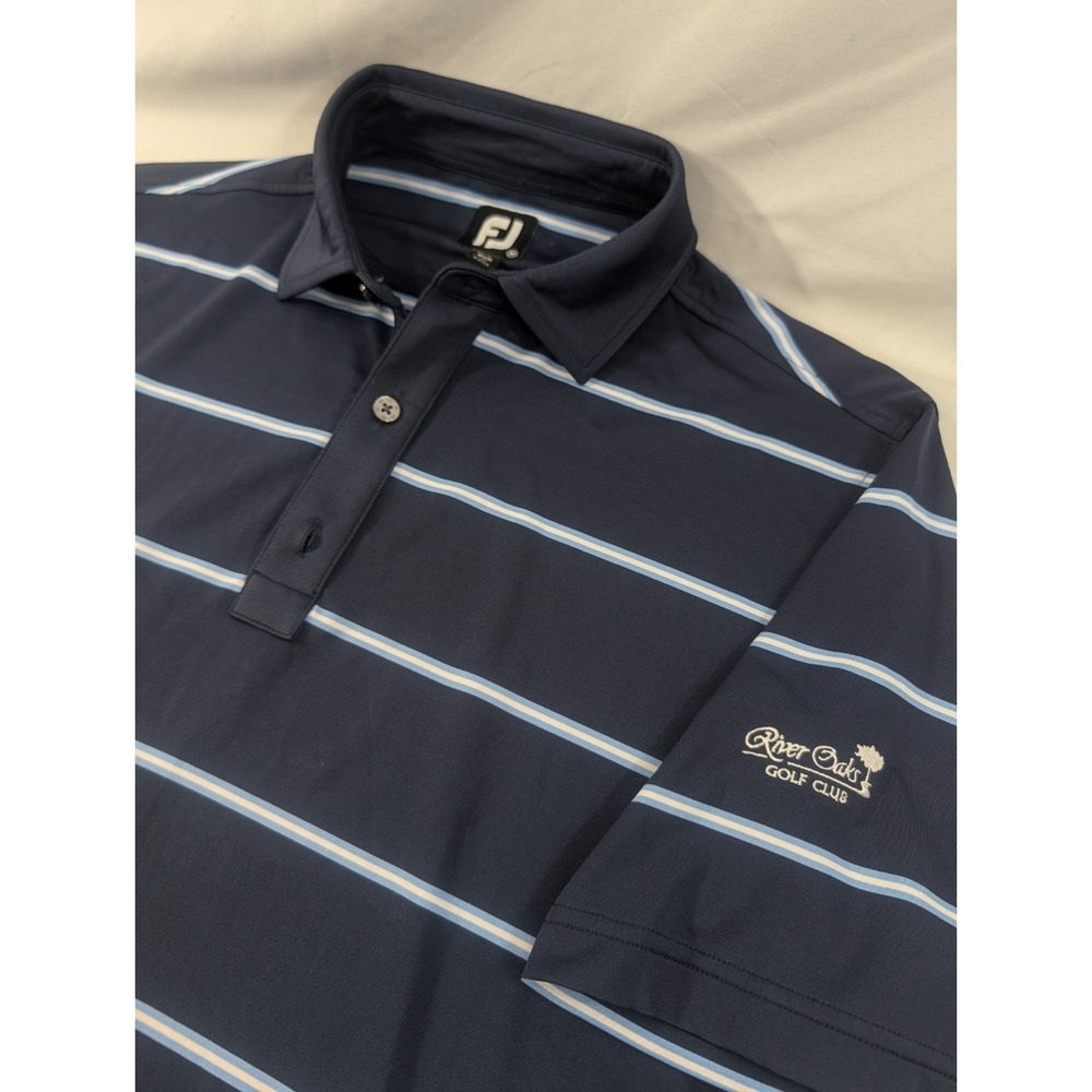 Rare River Oaks Country Club  FootJoy FJ Golf Polo Shirt Blue Mens Medium